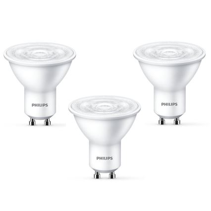 CONJUNTO 3x Lâmpada LED Philips GU10/4,7W/230V 2700K