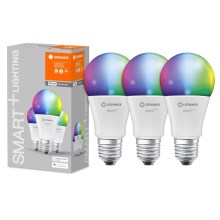 CONJUNTO 3x Lâmpada LED RGB com regulação SMART + E27/14W/230V 2700K-6500K Wi-Fi - Ledvance