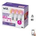 CONJUNTO 3x Lâmpada LED RGBW com regulação A60 E27/8,8W/230V 2200-6500K Wi-Fi - WiZ