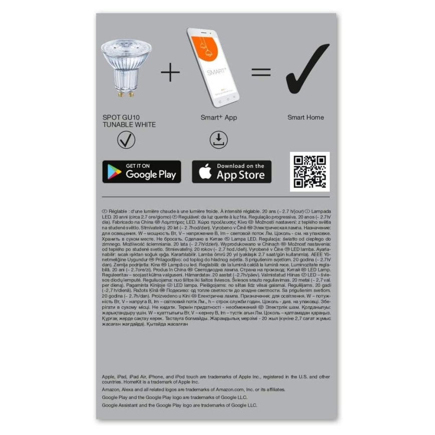 CONJUNTO 3x Lâmpada LED RGBW com regulação SMART + GU10/5W/230V 2700K-6500K Wi-Fi - Ledvance