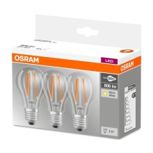 CONJUNTO 3x Lâmpada LED VINTAGE E27/7W/230V 2700K - Osram