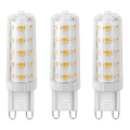 CONJUNTO 3x Lâmpadas LED ECOLINE G9/4,5W/230V 3000K - Brilagi