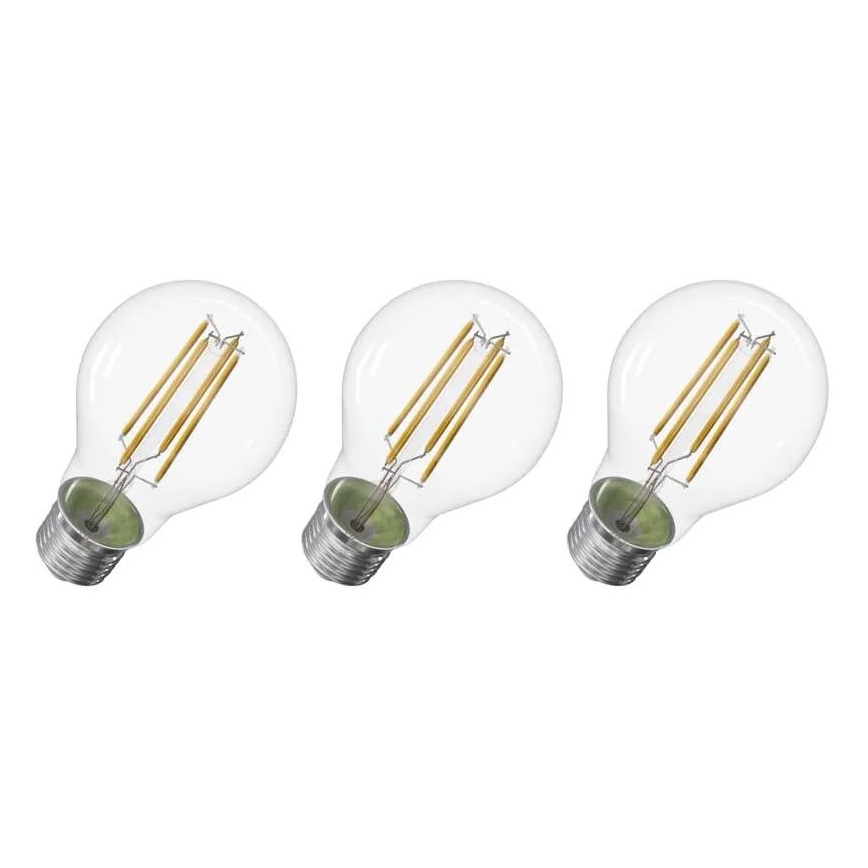 CONJUNTO 3x Lâmpadas LED FILAMENT A60 E27/3,8W/230V 2700K Classe energética A