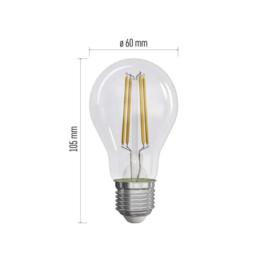 CONJUNTO 3x Lâmpadas LED FILAMENT A60 E27/3,8W/230V 2700K Classe energética A