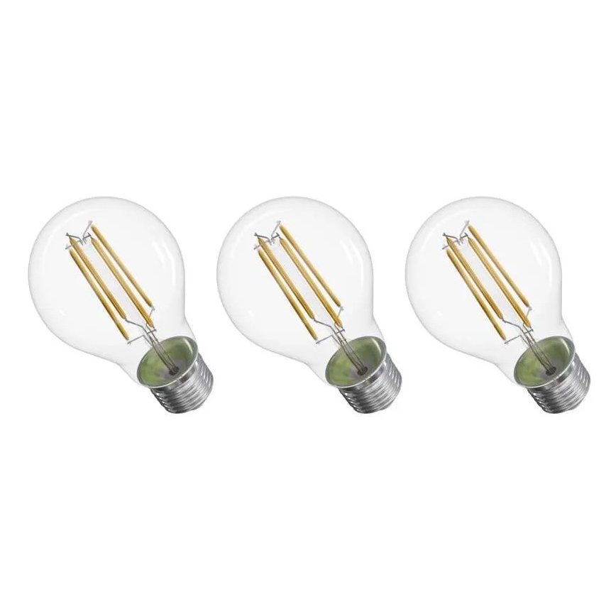 CONJUNTO 3x Lâmpadas LED FILAMENT A60 E27/3,8W/230V 4000K Classe energética A