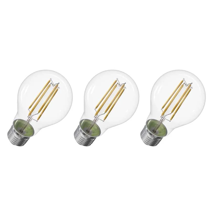 CONJUNTO 3x Lâmpadas LED FILAMENT A60 E27/3,8W/230V 4000K Classe energética A
