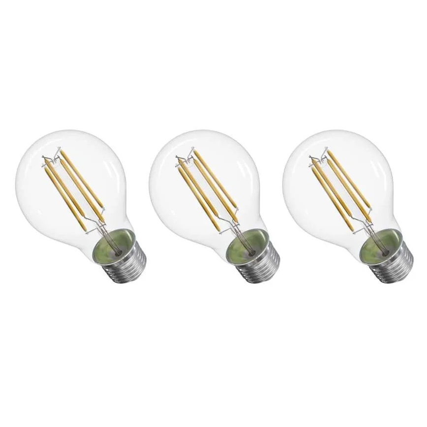 CONJUNTO 3x Lâmpadas LED FILAMENT A60 E27/5W/230V 4000K Classe energética A