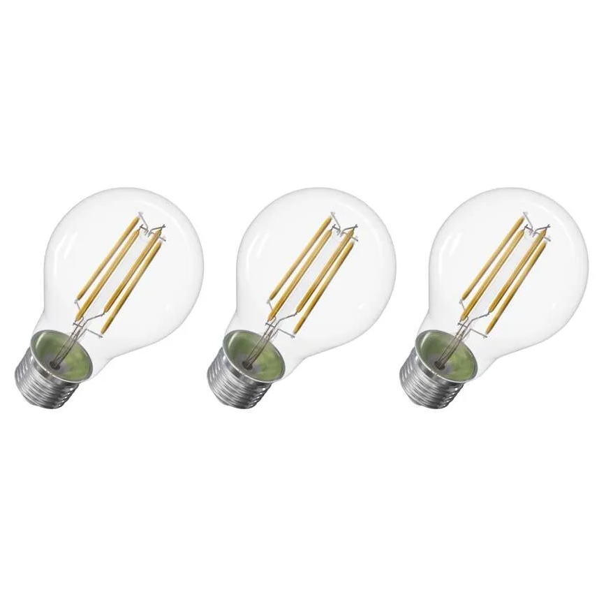 CONJUNTO 3x Lâmpadas LED FILAMENT A60 E27/5W/230V 4000K Classe energética A