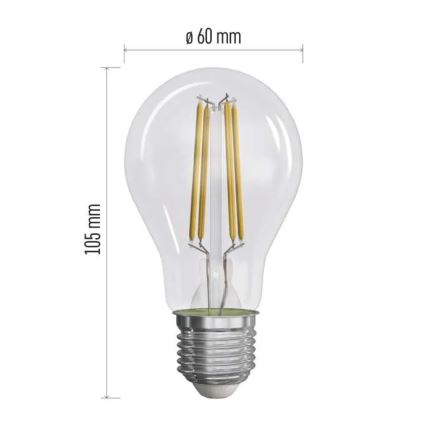 CONJUNTO 3x Lâmpadas LED FILAMENT A60 E27/5W/230V 4000K Classe energética A