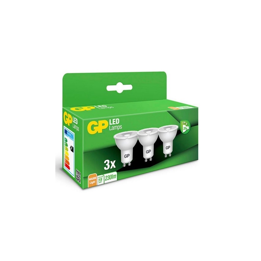 CONJUNTO 3x Lâmpadas LED GU10/3,1W/230V 2700K - GP