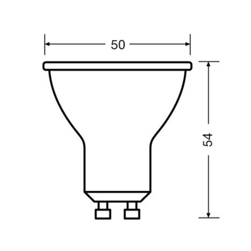 CONJUNTO 3x Lâmpadas LED PAR16 GU10/4,5W/230V 2700K - Osram
