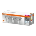 CONJUNTO 3x Lâmpadas LED PAR16 GU10/6,9W/230V 6500K - Osram