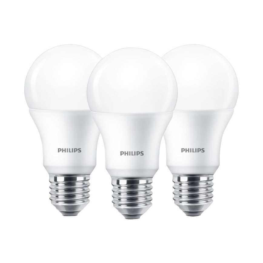 Conjunto 3x Lâmpadas LED Philips E27/9W/230V 2700K