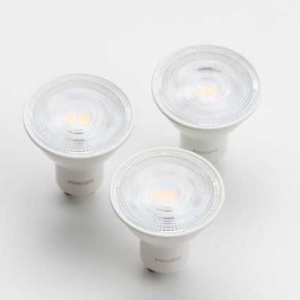 CONJUNTO 3x Lâmpadas LED Philips GU10/4,7W/230V 2700K