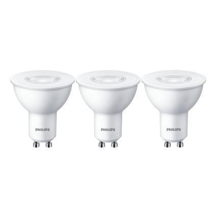 CONJUNTO 3x Lâmpadas LED Philips GU10/4,7W/230V 2700K