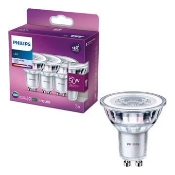 CONJUNTO 3x Lâmpadas LED Philips PAR16 GU10/4,6W/230V 4000K