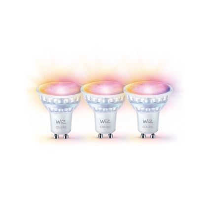 CONJUNTO 3x Lâmpadas LED RGBW com regulação PAR16 GU10/4,7W/230V 2200-6500K Wi-Fi - WiZ