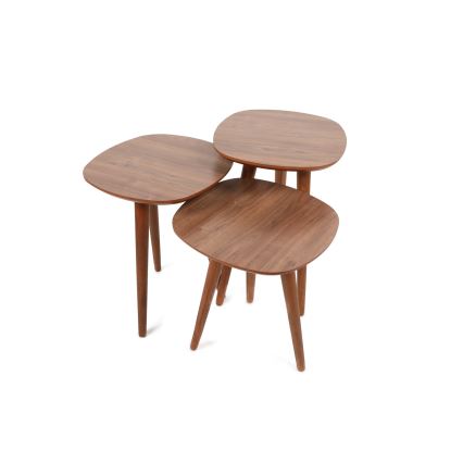 CONJUNTO 3x Mesa de apoio TYN castanha
