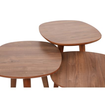 CONJUNTO 3x Mesa de apoio TYN castanha