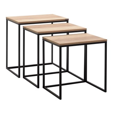 CONJUNTO 3x Mesa de centro castanha