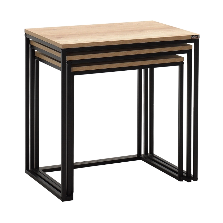 CONJUNTO 3x Mesa de centro castanha