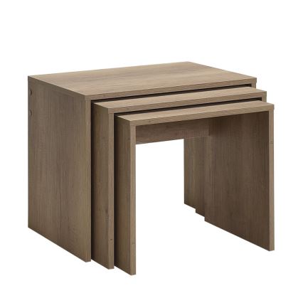 CONJUNTO 3x Mesa de centro castanho