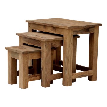 CONJUNTO 3x Mesas de cabeceira RAMI 51x28 cm madeira maciça/rosewood