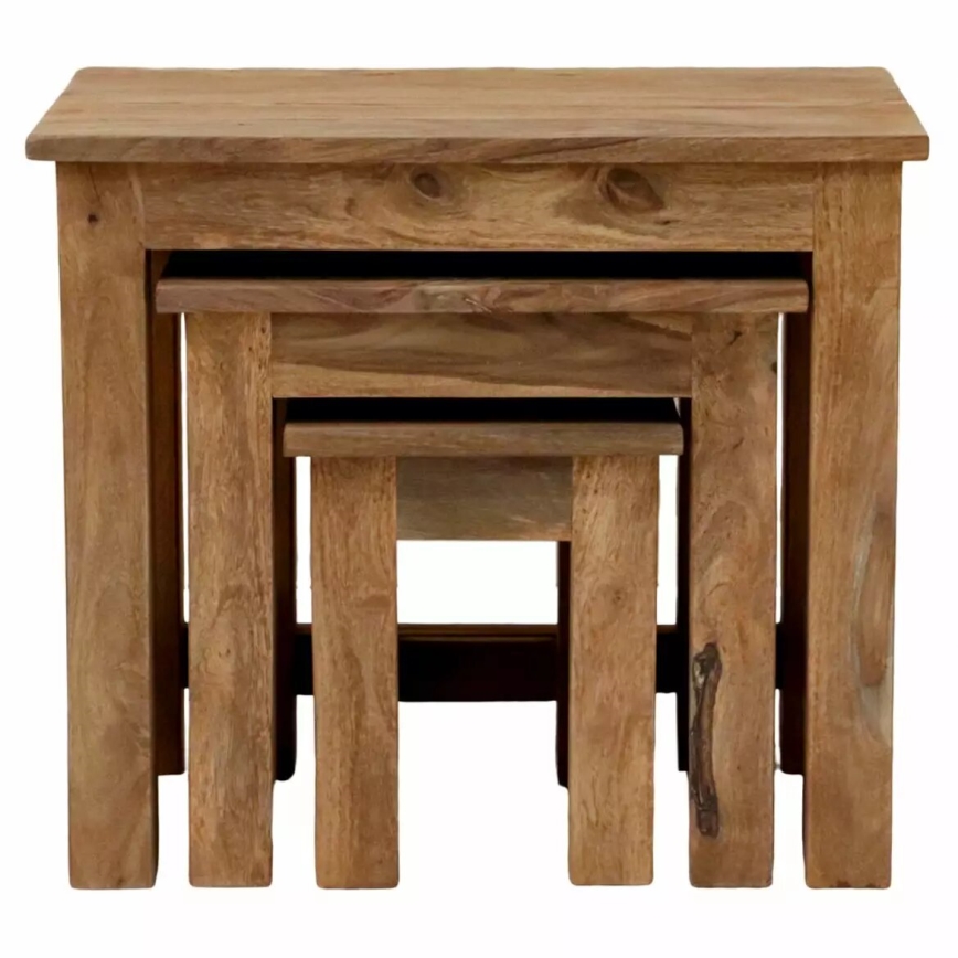 CONJUNTO 3x Mesas de cabeceira RAMI 51x28 cm madeira maciça/rosewood