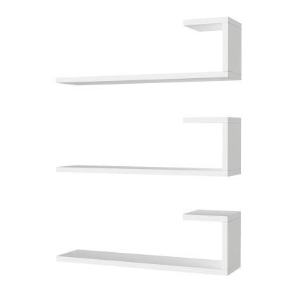 CONJUNTO 3x Prateleira de parede EMILY 18x60 cm branco