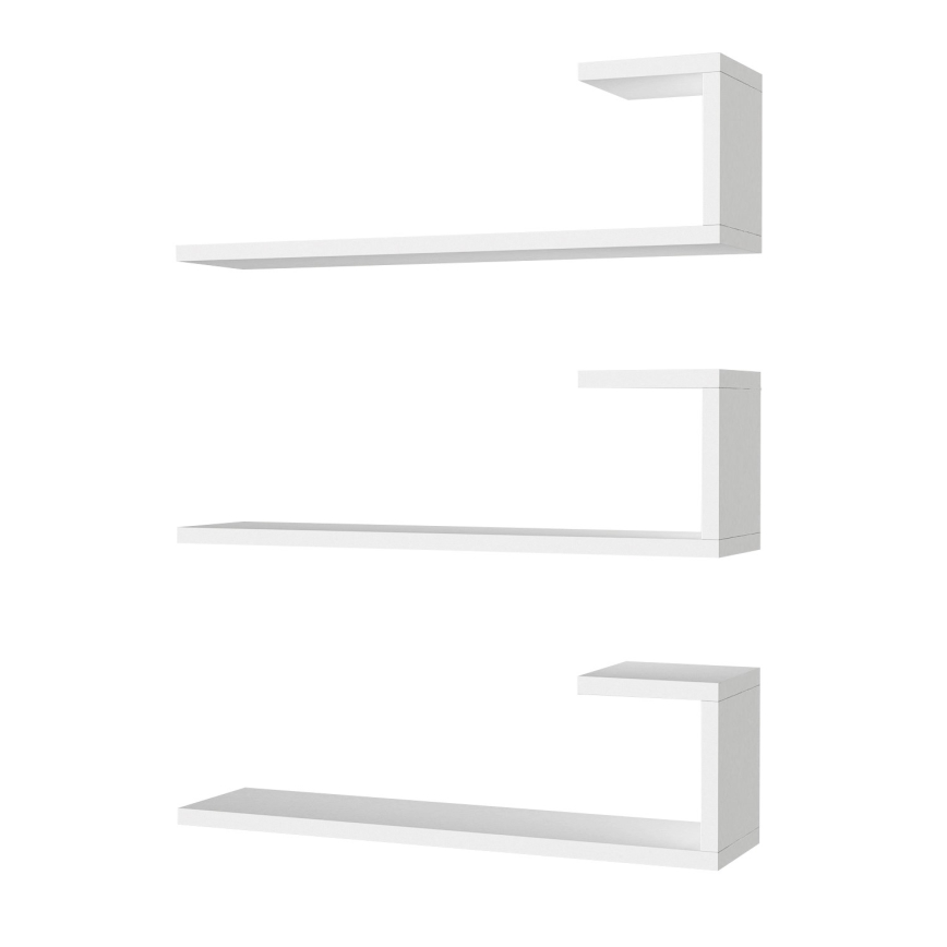 CONJUNTO 3x Prateleira de parede EMILY 18x60 cm branco