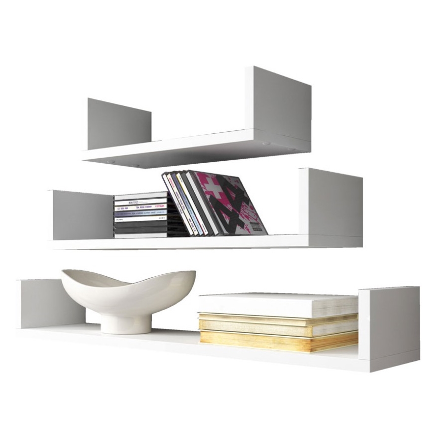 CONJUNTO 3x Prateleiras de parede TRIO branco