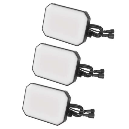 Pack de 3 refletores exteriores LED RGBIC dimerizáveis GoSmart LED/14W/230V 3000-6500K IP65 Wi-Fi Tuya
