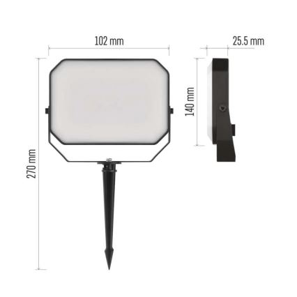 Pack de 3 refletores exteriores LED RGBIC dimerizáveis GoSmart LED/14W/230V 3000-6500K IP65 Wi-Fi Tuya