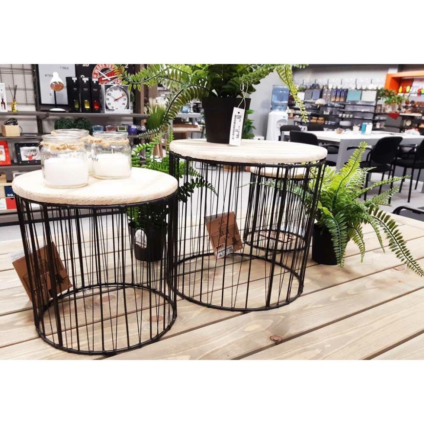 CONJUNTO 3x Suporte para plantas diâmetro 19/23/28 cm preto/bege