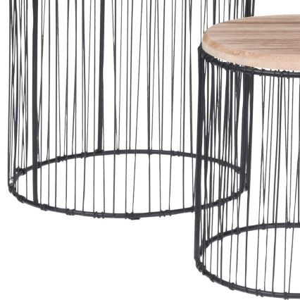 CONJUNTO 3x Suporte para plantas diâmetro 19/23/28 cm preto/bege