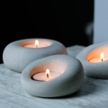 CONJUNTO 3x Suporte para velas de chá 10cm/9cm/8cm betão