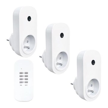 CONJUNTO 3x Tomadas controladas remotamente 230V/1xCR2032 + comando