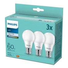 CONJUNTO 3xLâmpada LED Philips A60 E27/8W/230V 4000K