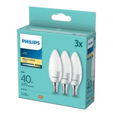 CONJUNTO 3xLâmpada LED Philips B35 E14/5W/230V 2700K