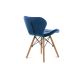 CONJUNTO 4x Cadeira de refeição TRIGO 74x48 cm azul escuro/faia