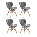 CONJUNTO 4x Cadeira de refeição TRIGO 74x48 cm cinzento claro/faia