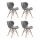 CONJUNTO 4x Cadeira de refeição TRIGO 74x48 cm cinzento claro/faia