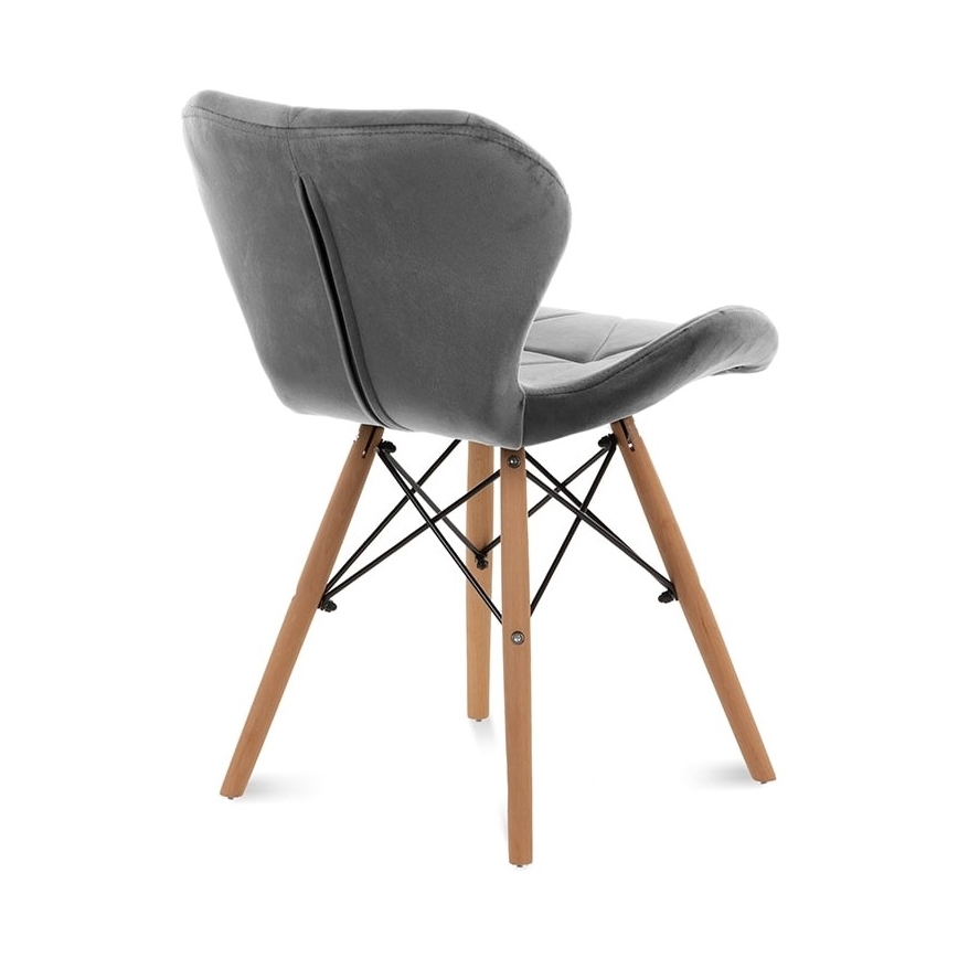 CONJUNTO 4x Cadeira de refeição TRIGO 74x48 cm cinzento claro/faia