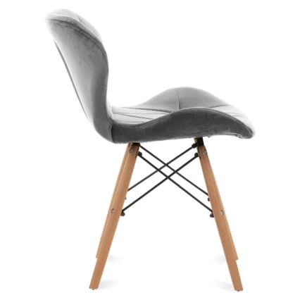 CONJUNTO 4x Cadeira de refeição TRIGO 74x48 cm cinzento claro/faia