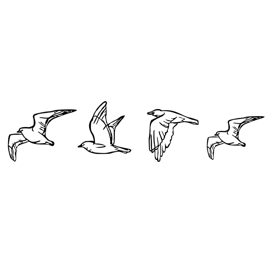 CONJUNTO 4x Decoração de parede pássaros em metal