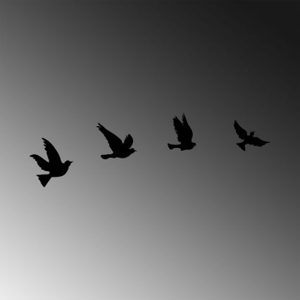 CONJUNTO 4x Decoração de parede pássaros em metal