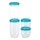 CONJUNTO 4x Pote de alimentos INTERLOCK turquesa/transparente