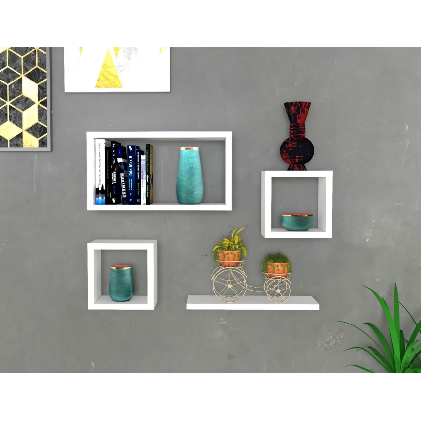 CONJUNTO 4x Prateleira de parede BABI branco