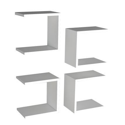 CONJUNTO 4x Prateleira de parede BASE 30x30 cm branco