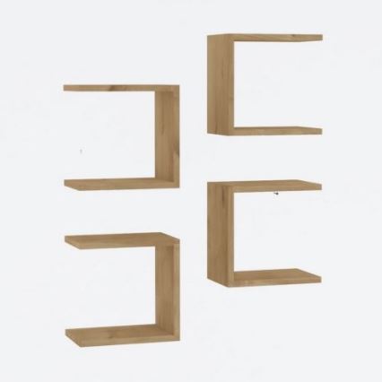 CONJUNTO 4x Prateleira de parede BASE castanha